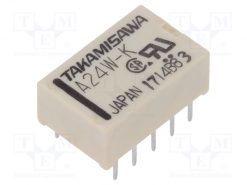 A-24W-K_Relay: electromagnetic; DPDT; Ucoil:24VDC; 0.5A/125VAC; 1A/30VDC