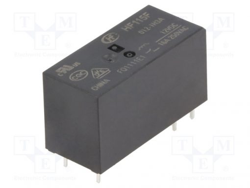 HF115F/012-1H3A_Relay: electromagnetic; SPST-NO; Ucoil:12VDC; 16A/250VAC; 16A