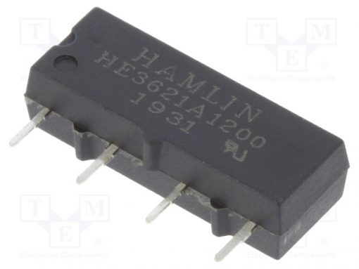 HE3621A1200_Relay: reed; SPST-NO; Ucoil:12VDC; 500mA; max.200VDC; 10W; PCB; SIL