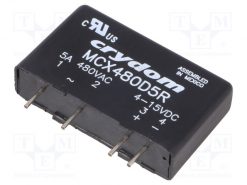 MCX480D5R_Relay: solid state; Ucntrl:4÷15VDC; 5A; 48÷660VAC; THT; SIP