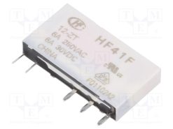 HF41F/12-ZT_Ρελέ: Ηλεκτρομαγνητικός; SPDT; Uπηνίου: 12VDC; 6A; 6A/250VAC; PCB