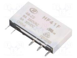 HF41F/48-ZS_Ρελέ: Ηλεκτρομαγνητικός; SPDT; Uπηνίου: 48VDC; 6A; 6A/250VAC; PCB
